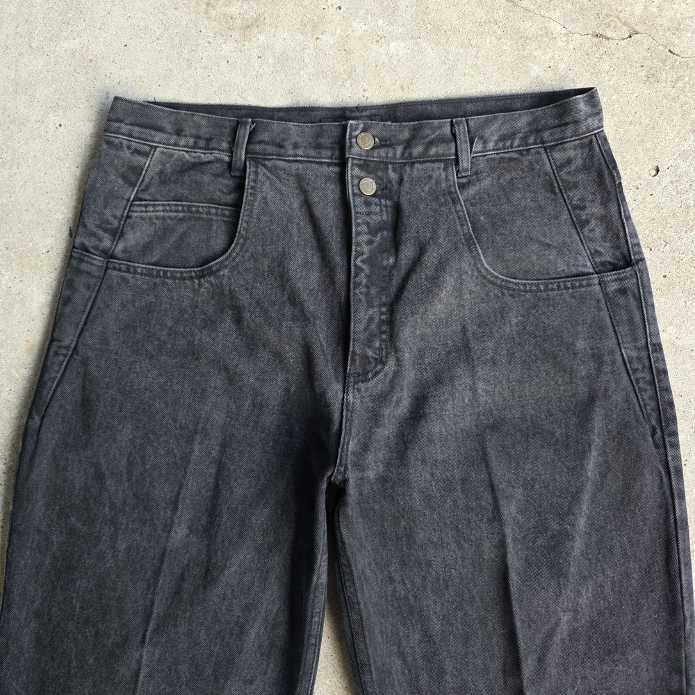 Vintage GUESS Pascal 075 Jeans Sz 40 Black USA High Waisted Tapered 90s Baggy - Picture 7 of 11